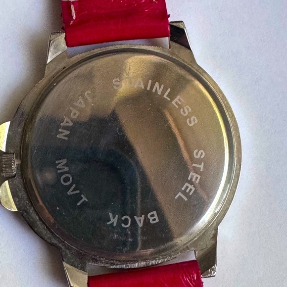 โฐ  Rare Vintage Early 2000โs Hello Kitty Red Leather and Pave Crystal Watch - Picture 11 of 13